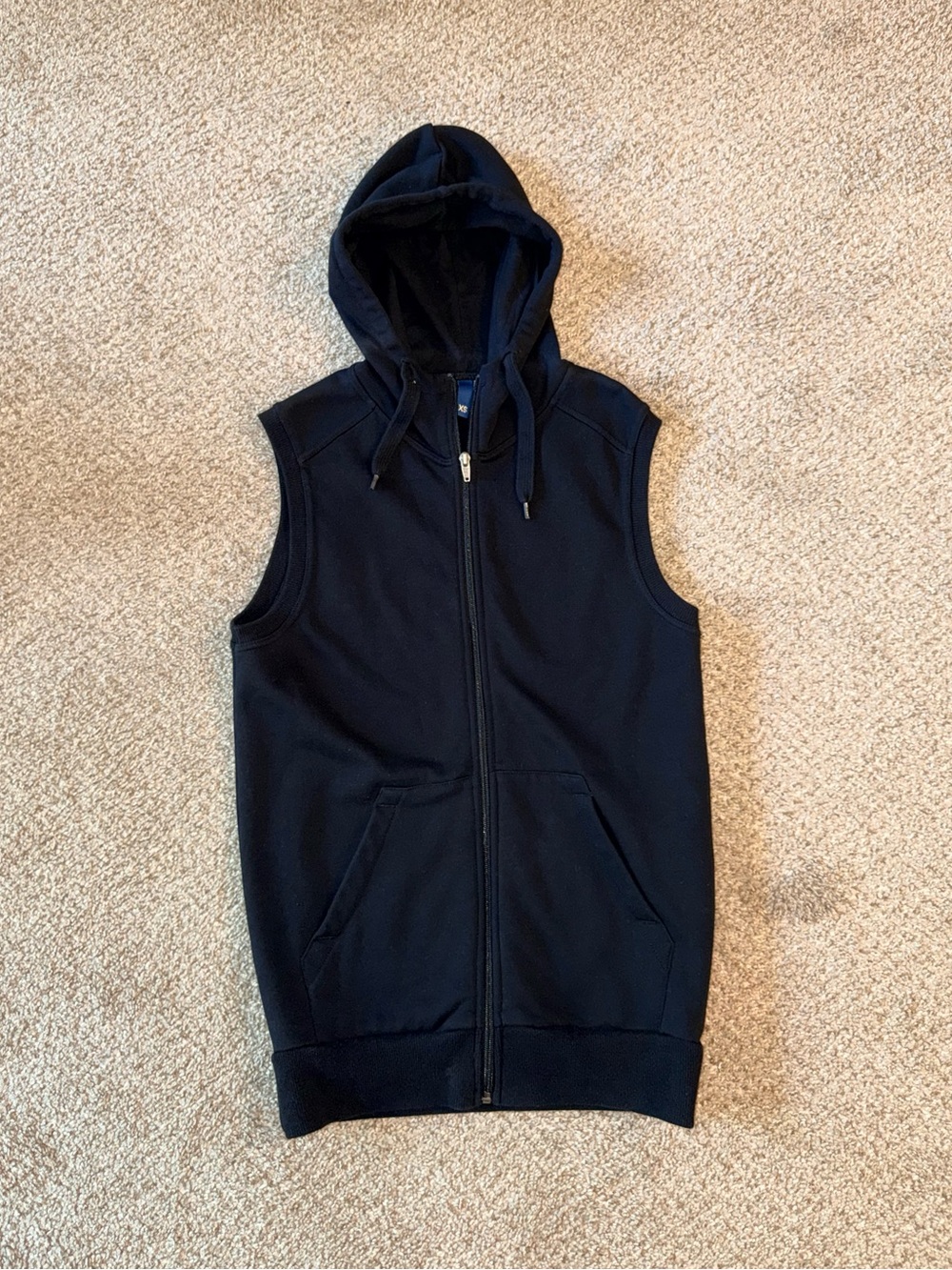 H&M Divided Black Sleeveless Zip Up Hoodie Vest Full Zip Hooded - Men’s XS